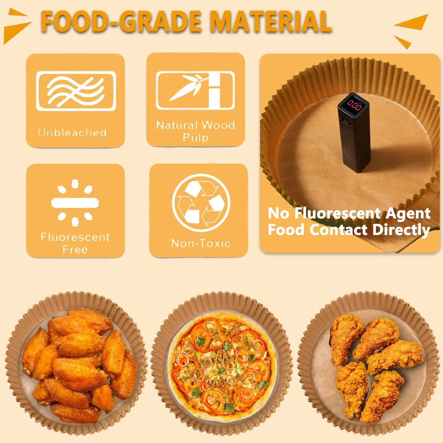 50/100Pcs Air Fryer Baking Paper for Barbecue Plate Round Oven Pan Pad 16/20cm AirFryer Oil-Proof Disposable Paper Liner 50/100Pcs Air Fryer Baking Paper for Barbecue Plate Round Oven Pan Pad 16/20cm AirFryer Oil-Proof Disposable Paper Liner